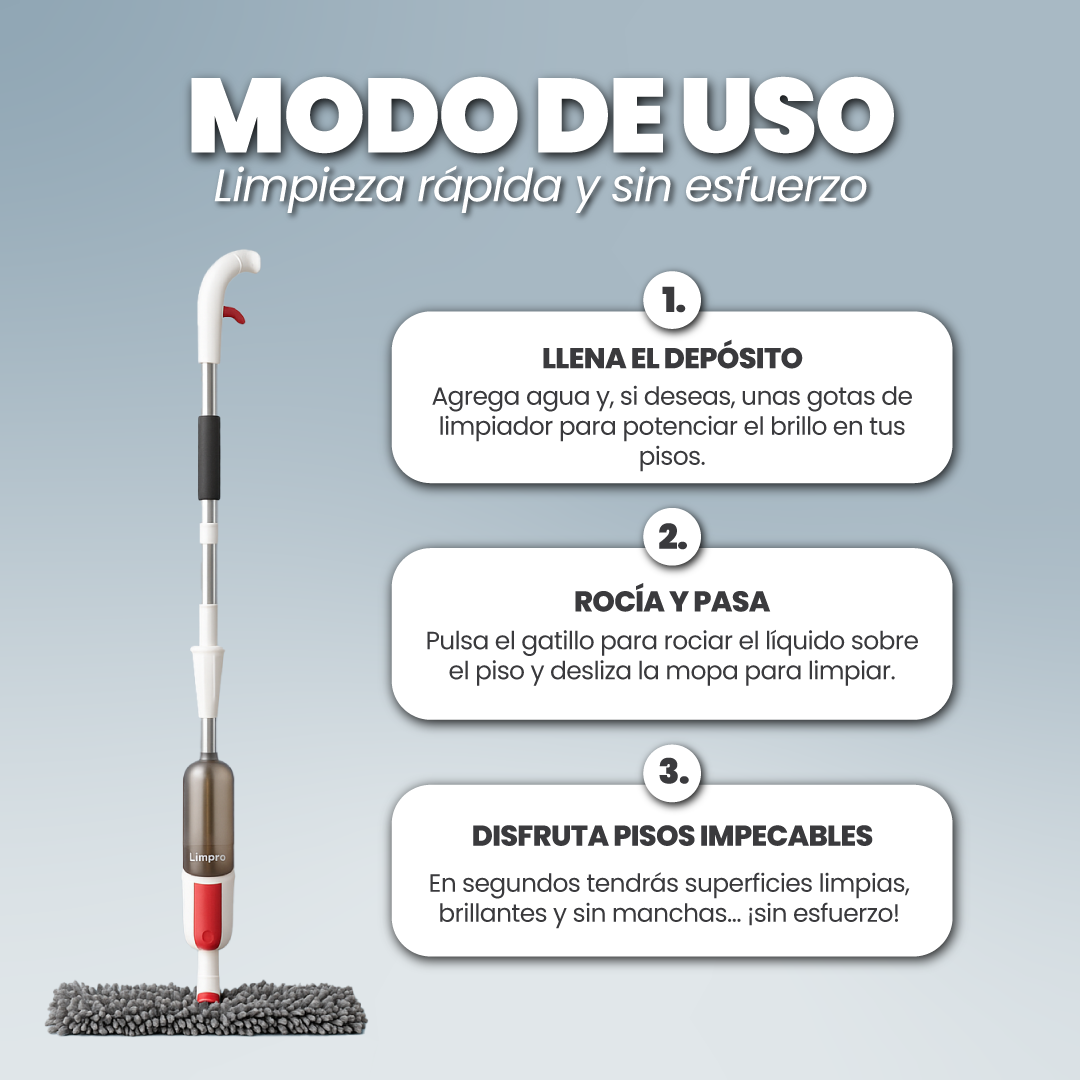 Mopa con spray limpiador - Limpro™
