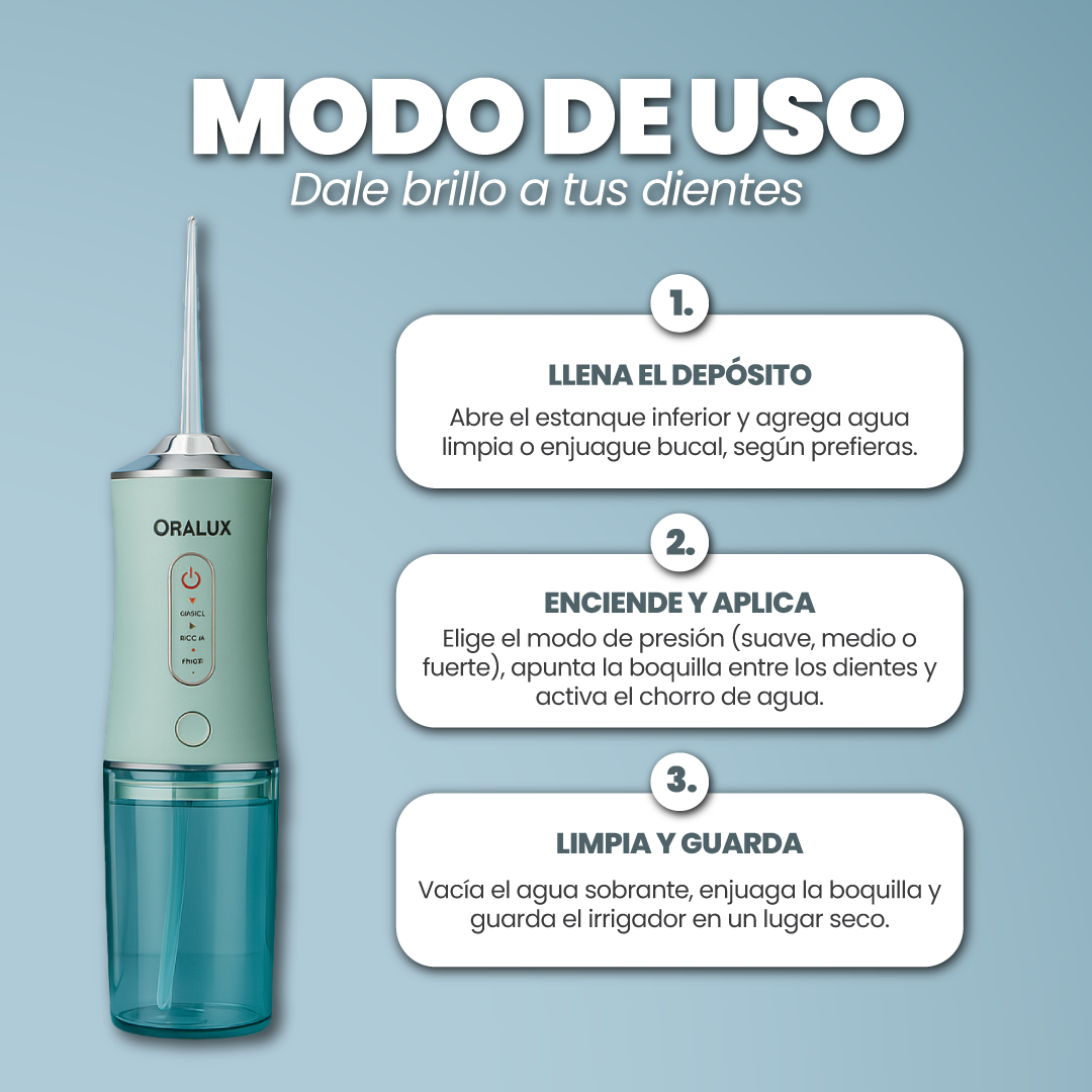 Irrigador bucal anti suciedad - Oralux™