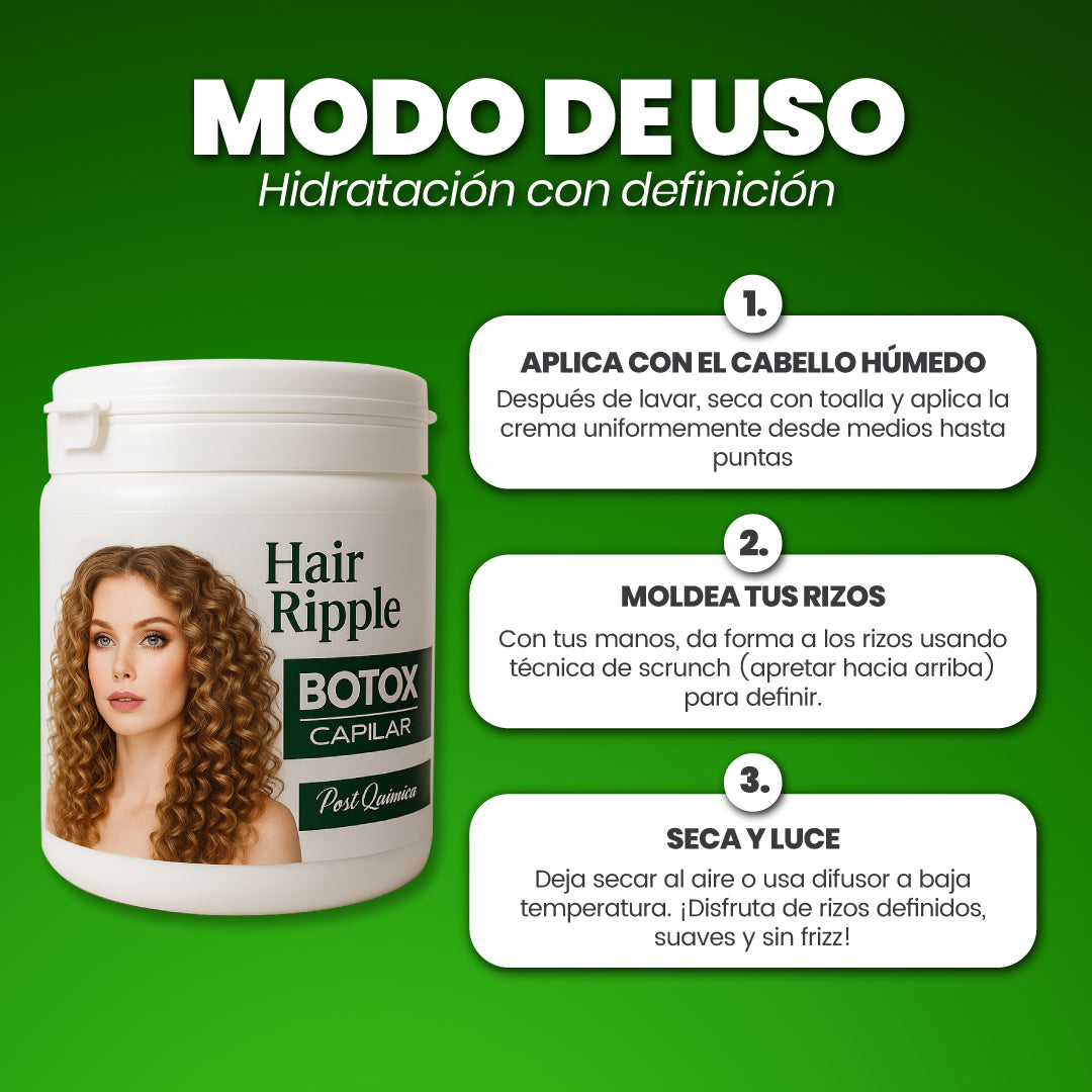 Crema capilar para rizar el cabello 500ml + Spray Fijador - Hair Ripple™