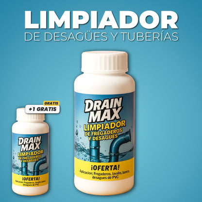 Limpiador de desagües y tuberías + 1  GRATIS - Drain Max™