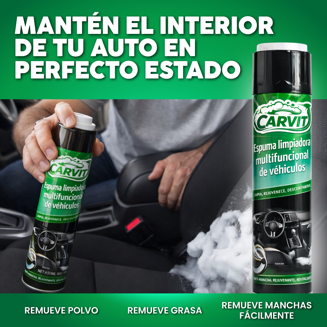 Carvit™ - Espuma limpiadora multifuncional de vehículos