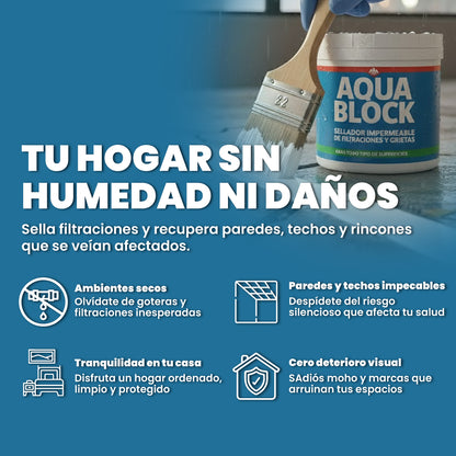 Sellador impermeable de filtraciones y grietas - Aqua Block™