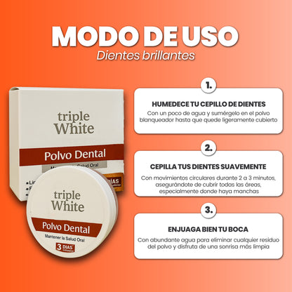 Polvo de colageno blanqueador para dientes - Triple White™