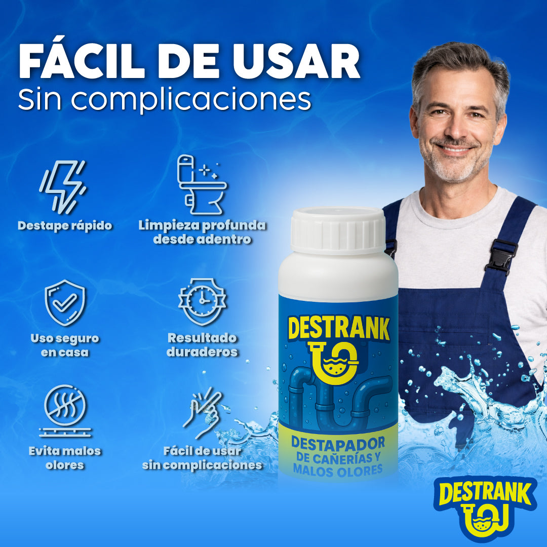 Destapador de cañerías y malos olores - Destrank™ | 1 + 1 GRATIS