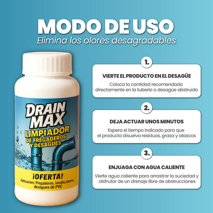 Limpiador de desagües y tuberías + 1  GRATIS - Drain Max™