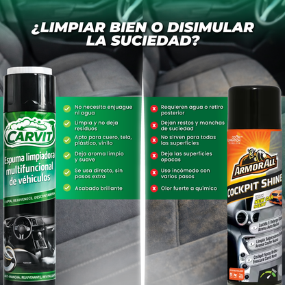 Carvit™ - Espuma limpiadora multifuncional de vehículos