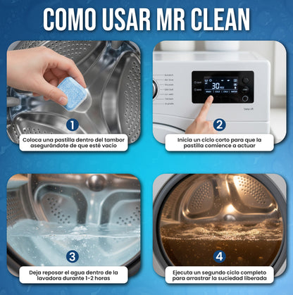 Pack 12 Pastillas limpiadoras de lavadora - Mr Clean™ | 1 + 1 GRATIS
