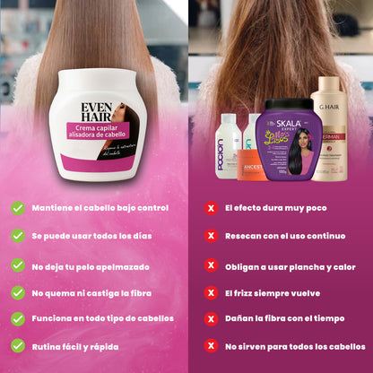 Crema capilar alisadora de cabello - Even Hair™ | 1 + 1 GRATIS